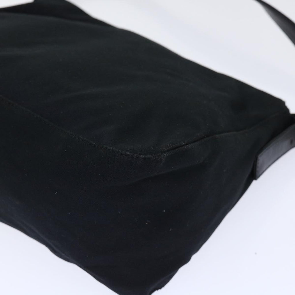 FENDI Mamma Baguette Shoulder Bag Nylon Black 50146
