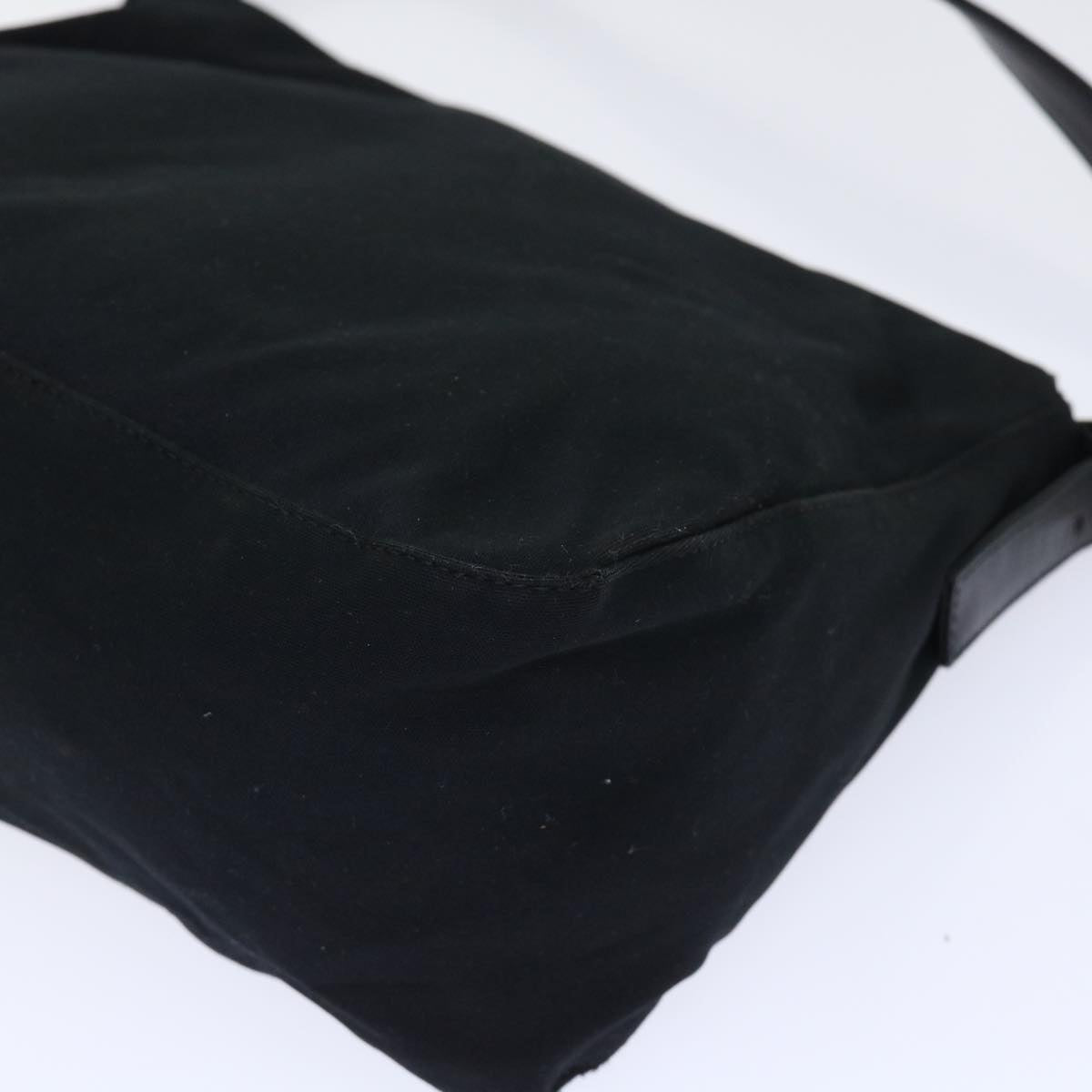 FENDI Mamma Baguette Shoulder Bag Nylon Black 50146