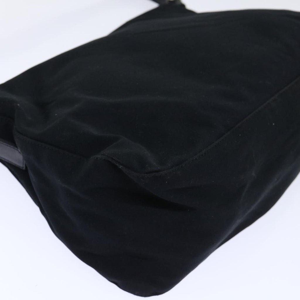 FENDI Mamma Baguette Shoulder Bag Nylon Black 50146