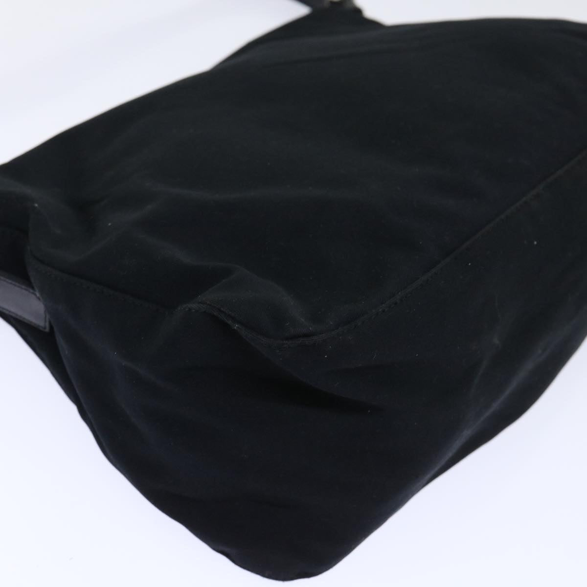 FENDI Mamma Baguette Shoulder Bag Nylon Black 50146