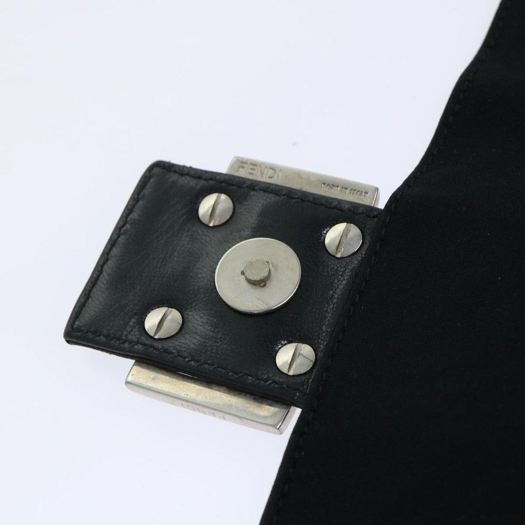FENDI Mamma Baguette Shoulder Bag Nylon Black 50146
