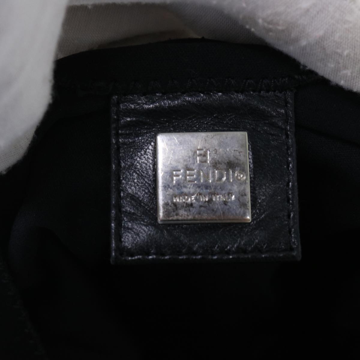 FENDI Mamma Baguette Shoulder Bag Nylon Black 50146
