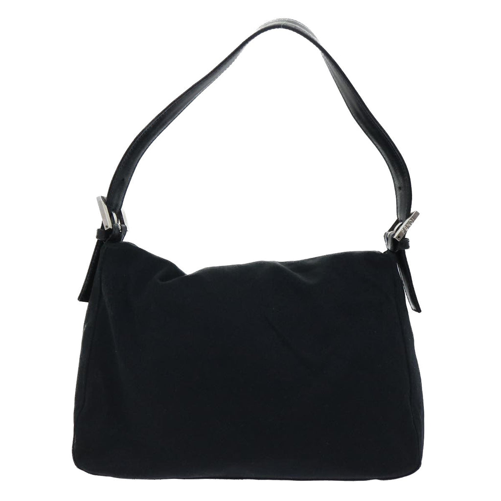 FENDI Mamma Baguette Shoulder Bag Nylon Black 50146
