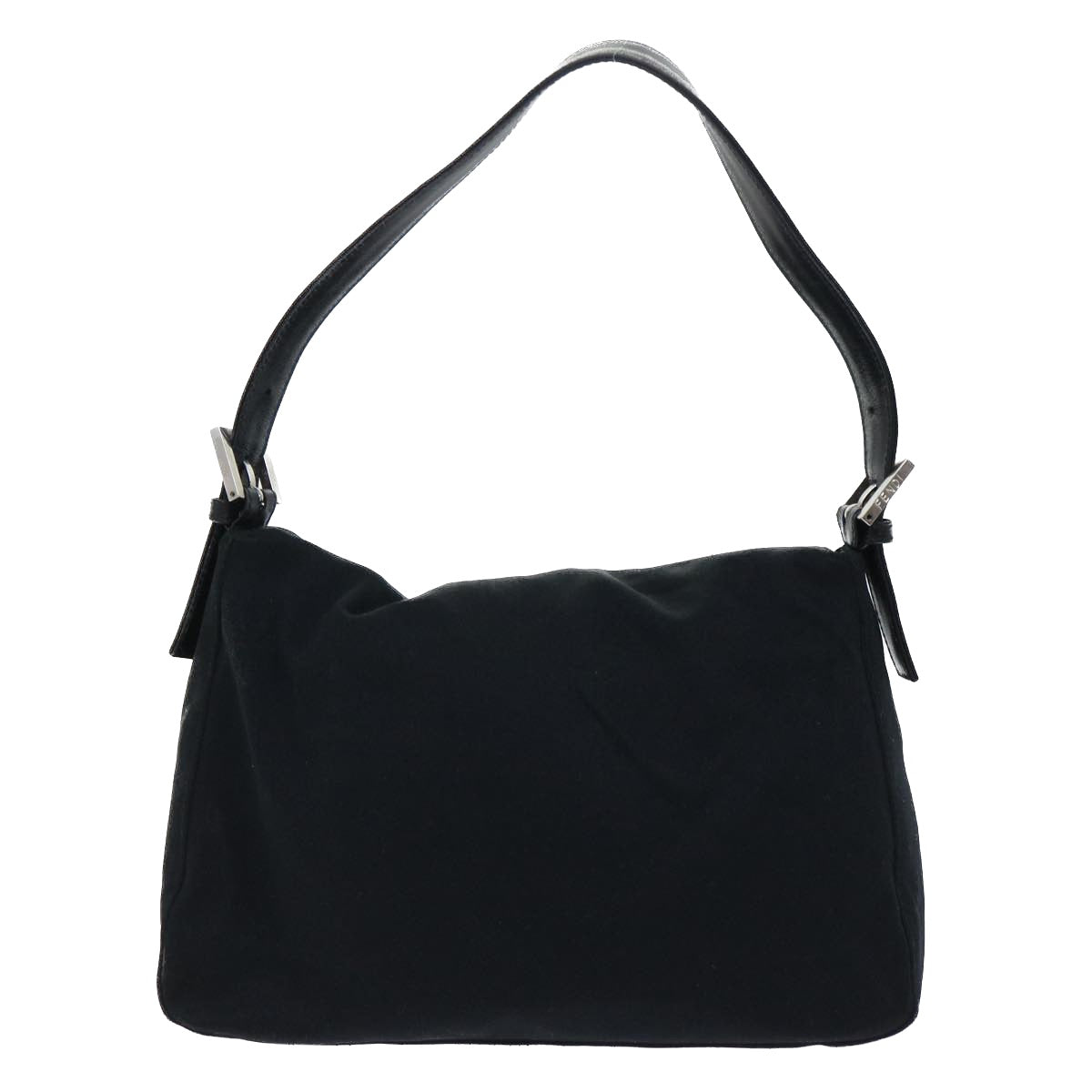 FENDI Mamma Baguette Shoulder Bag Nylon Black 50146