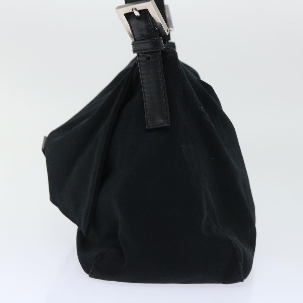FENDI Mamma Baguette Shoulder Bag Nylon Black 50146