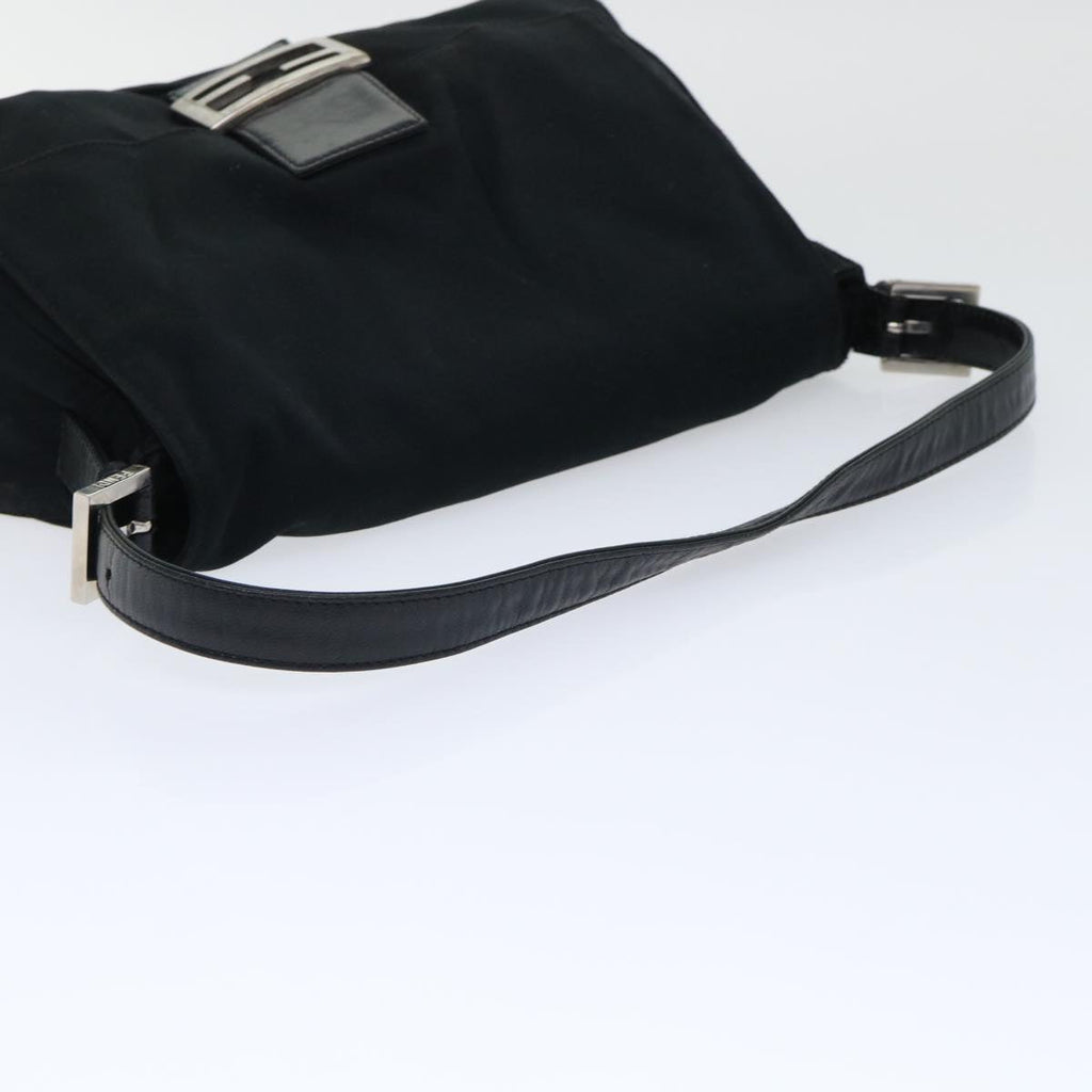 FENDI Mamma Baguette Shoulder Bag Nylon Black 50146
