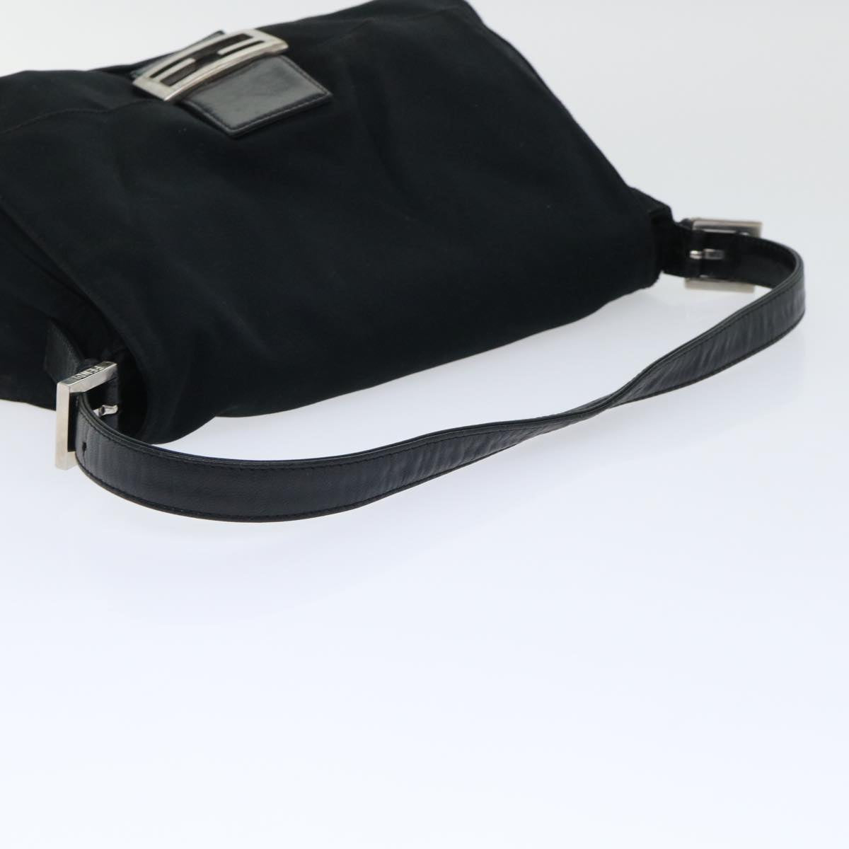 FENDI Mamma Baguette Shoulder Bag Nylon Black 50146