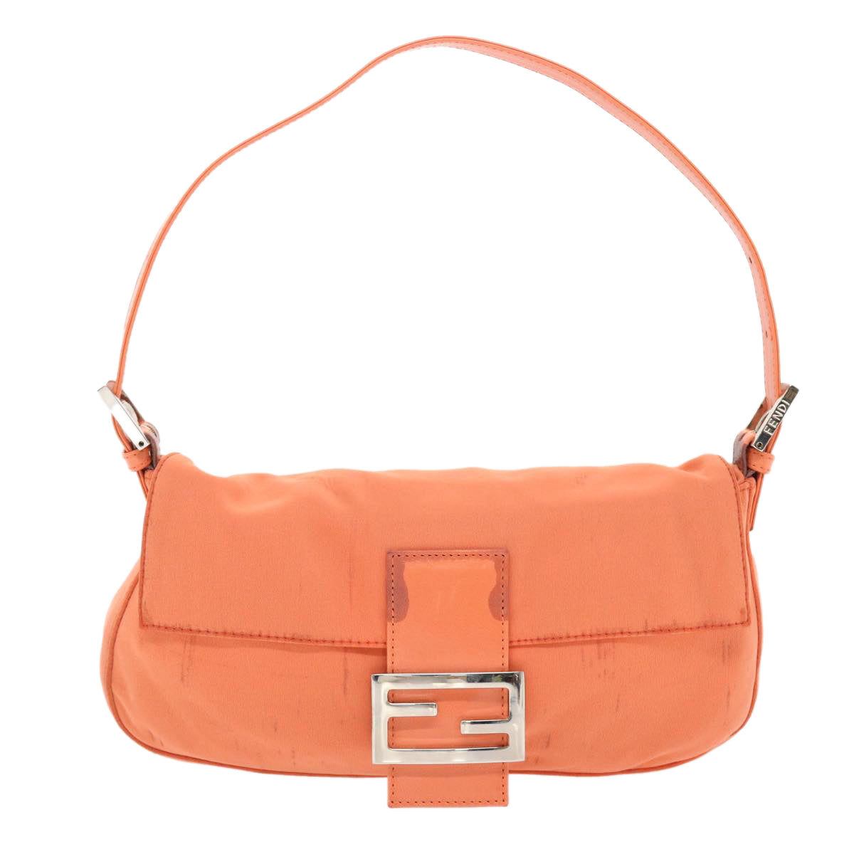 FENDI Mamma Baguette Shoulder Bag Nylon Orange 50148