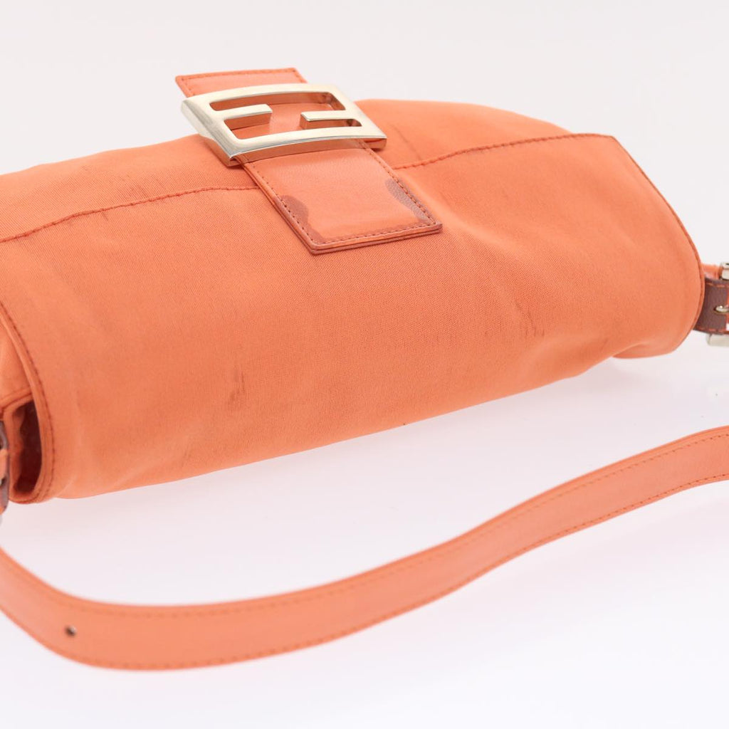FENDI Mamma Baguette Shoulder Bag Nylon Orange 50148