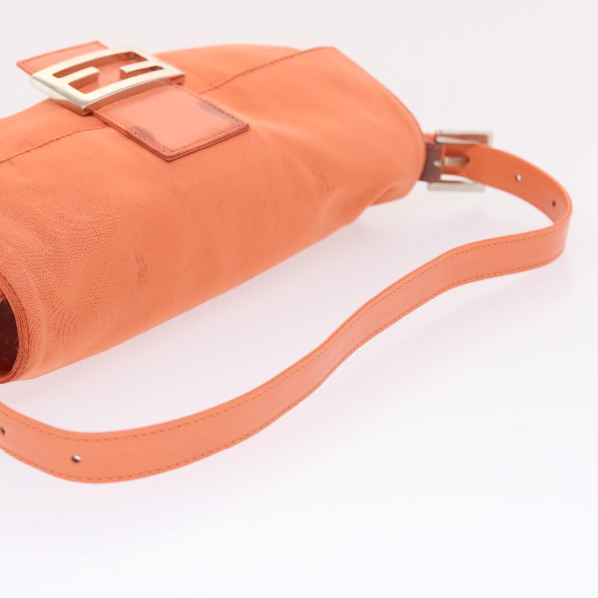 FENDI Mamma Baguette Shoulder Bag Nylon Orange 50148