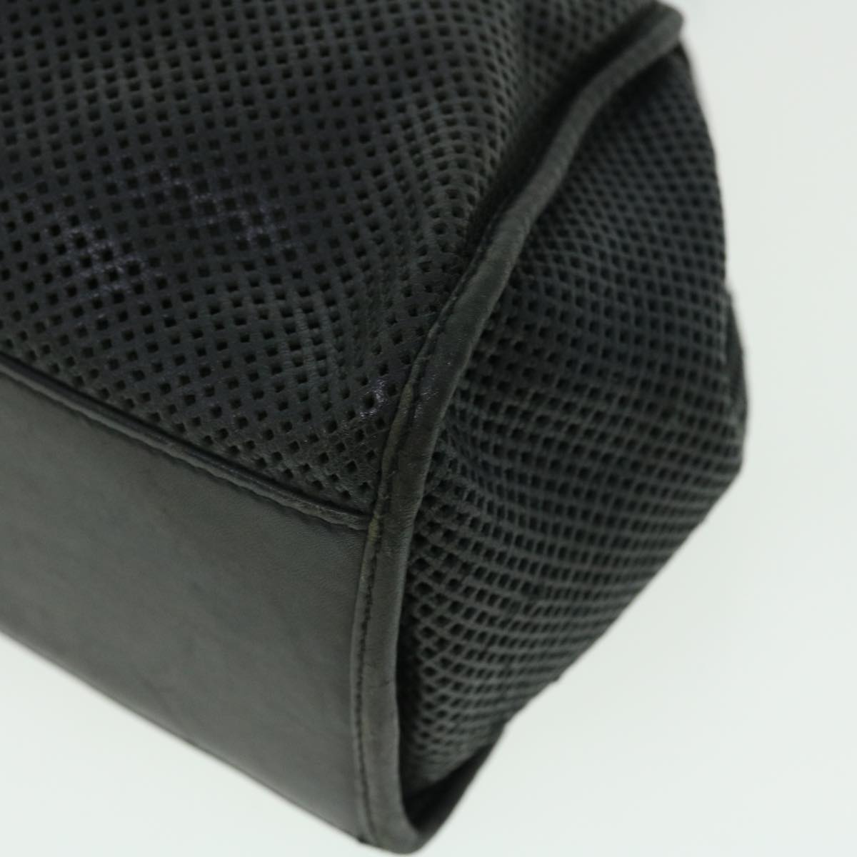 GUCCI Jackie Mesh Hand Bag Leather Black 50166