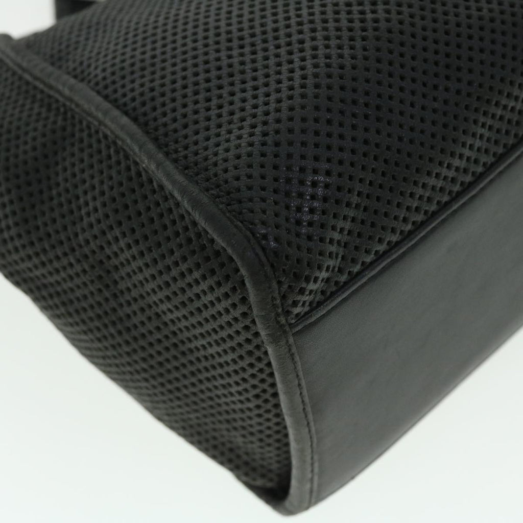 GUCCI Jackie Mesh Hand Bag Leather Black 50166
