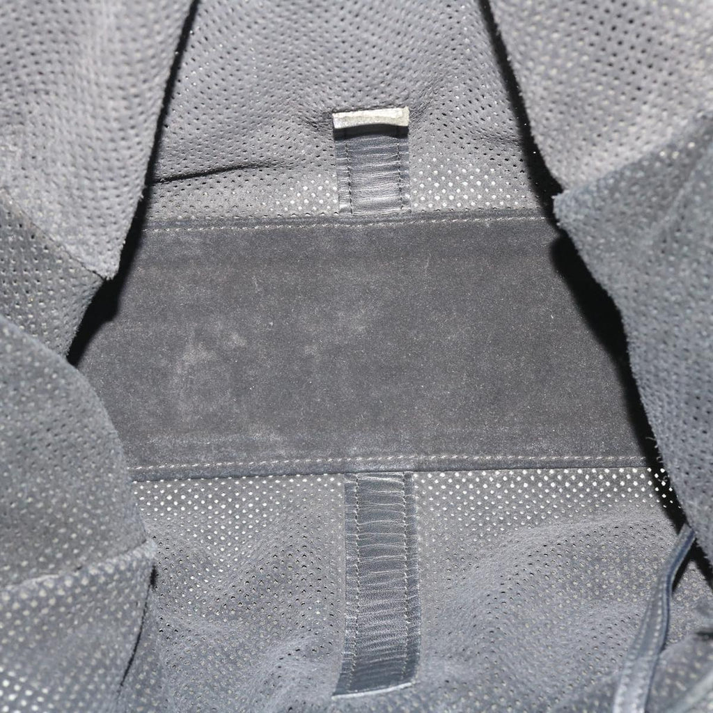 GUCCI Jackie Mesh Hand Bag Leather Black 50166