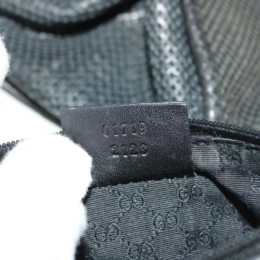 GUCCI Jackie Mesh Hand Bag Leather Black 50166