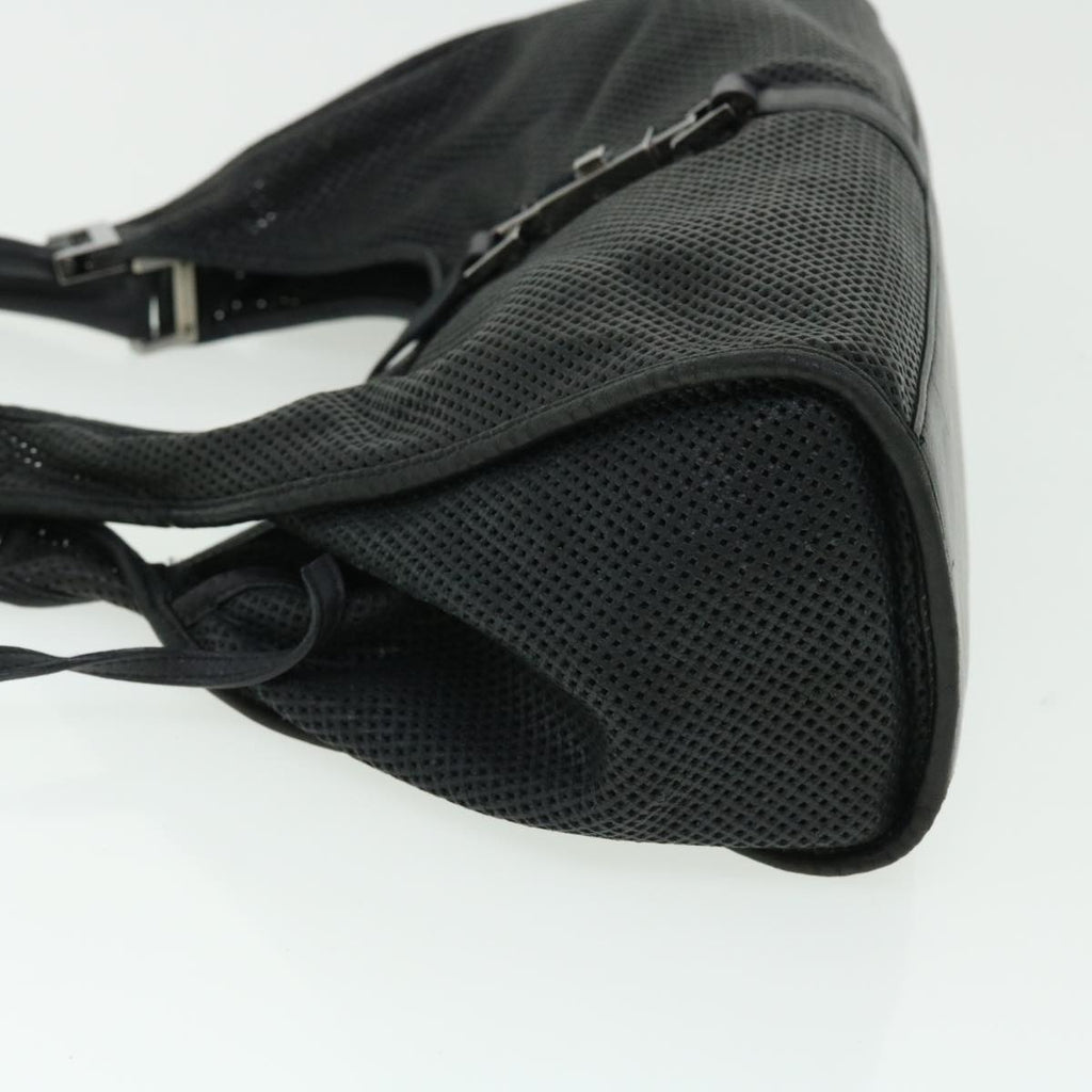 GUCCI Jackie Mesh Hand Bag Leather Black 50166