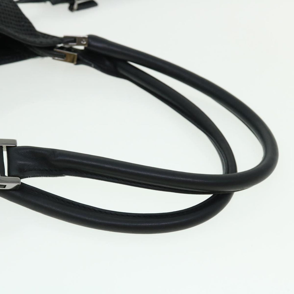 GUCCI Jackie Mesh Hand Bag Leather Black 50166