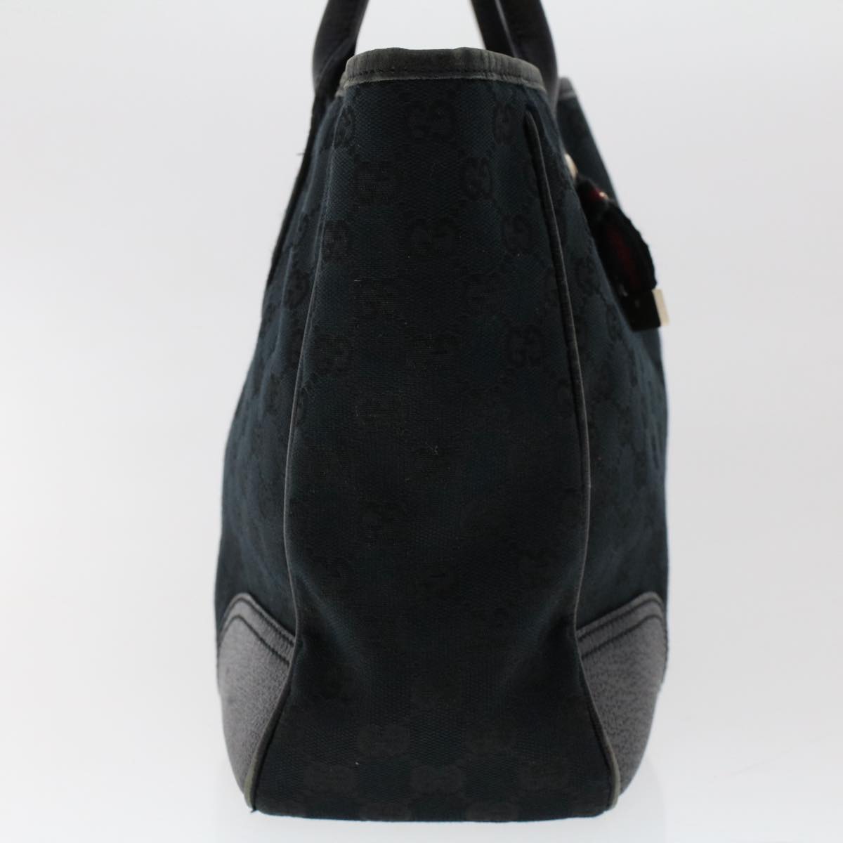 GUCCI GG Canvas Sherry Line Tote Bag Black Red Navy 163805 50171