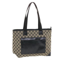 GUCCI GG Canvas Tote Bag Beige Black 50174