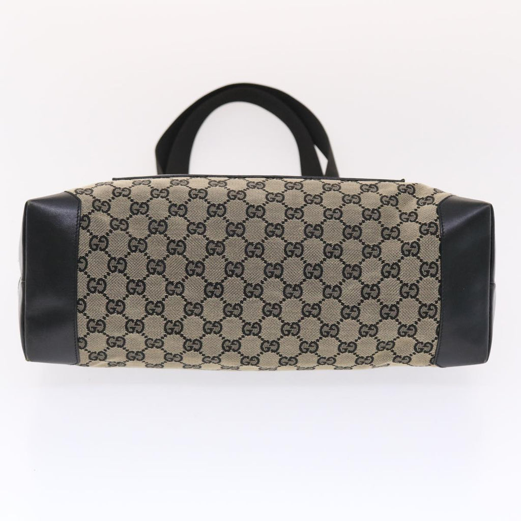 GUCCI GG Canvas Tote Bag Beige Black 50174