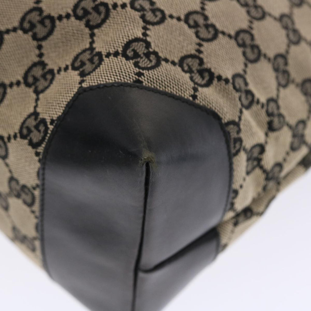GUCCI GG Canvas Tote Bag Beige Black 50174