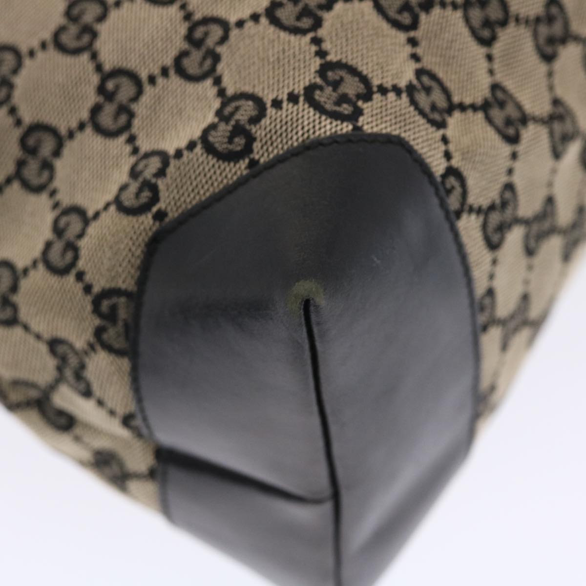 GUCCI GG Canvas Tote Bag Beige Black 50174