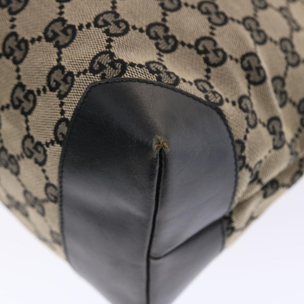 GUCCI GG Canvas Tote Bag Beige Black 50174