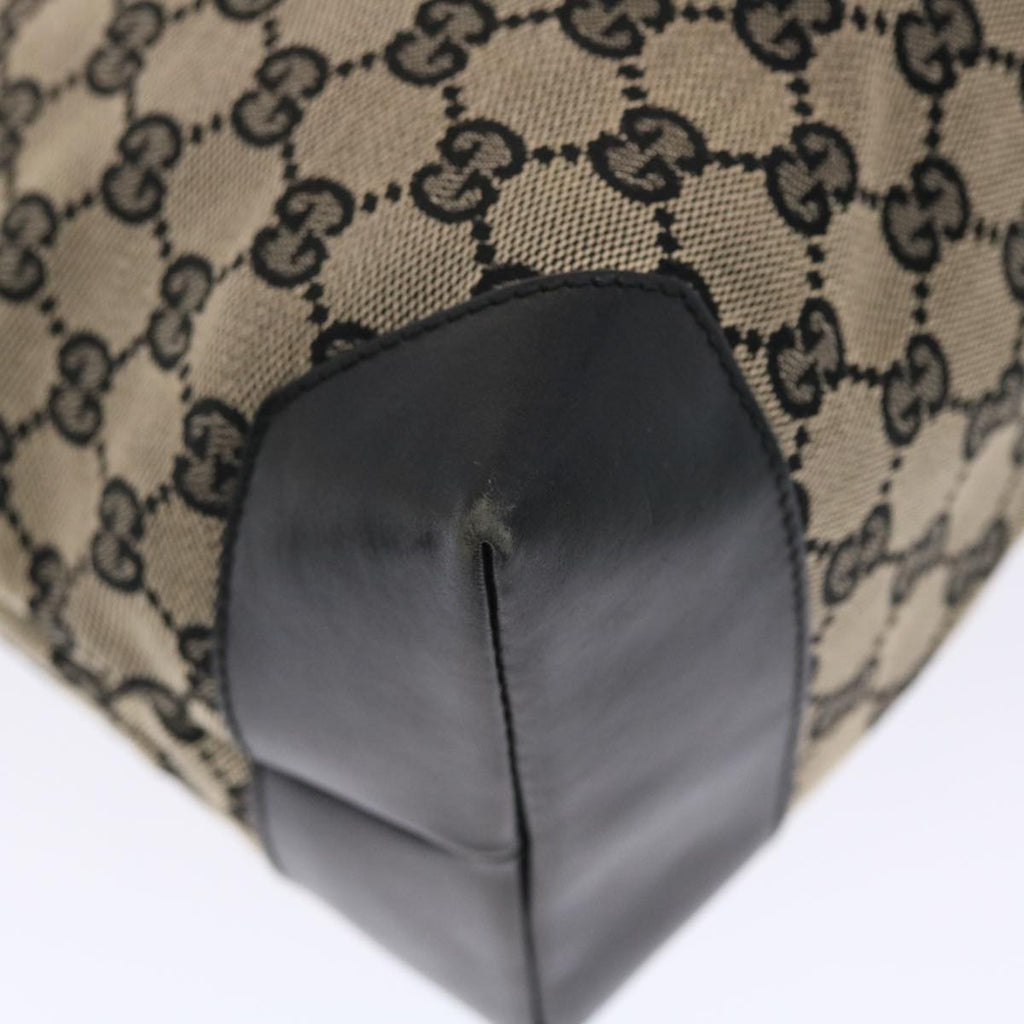 GUCCI GG Canvas Tote Bag Beige Black 50174