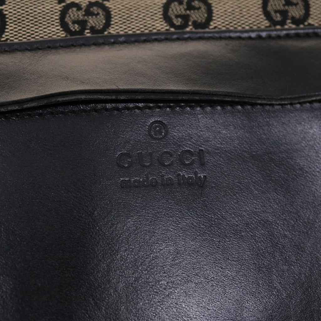 GUCCI GG Canvas Tote Bag Beige Black 50174