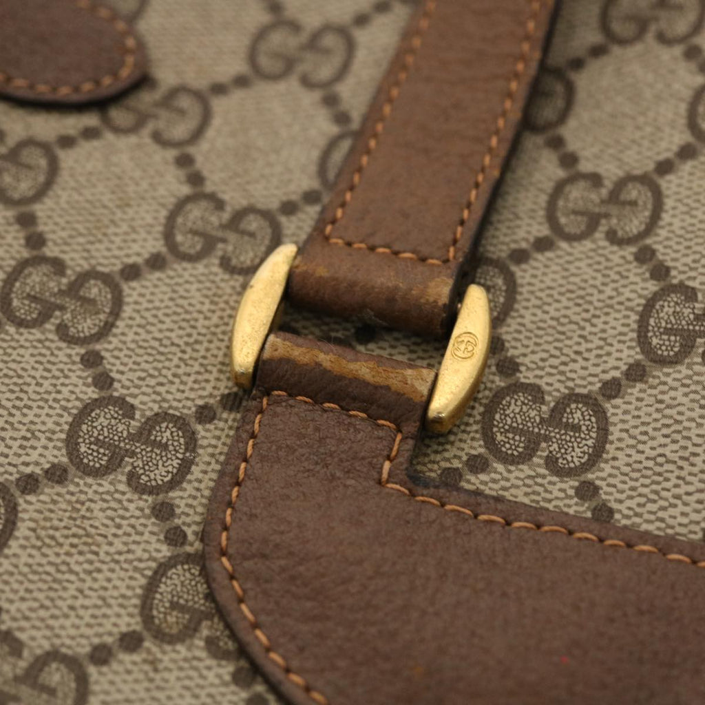 GUCCI GG Canvas Web Sherry Line Tote Bag PVC Leather Beige Red Green 50177