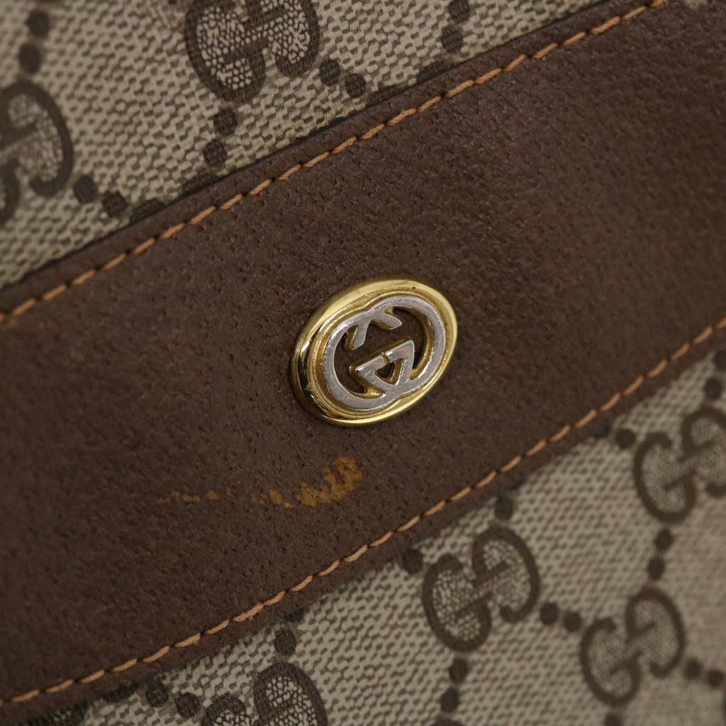 GUCCI GG Canvas Web Sherry Line Tote Bag PVC Leather Beige Red Green 50177