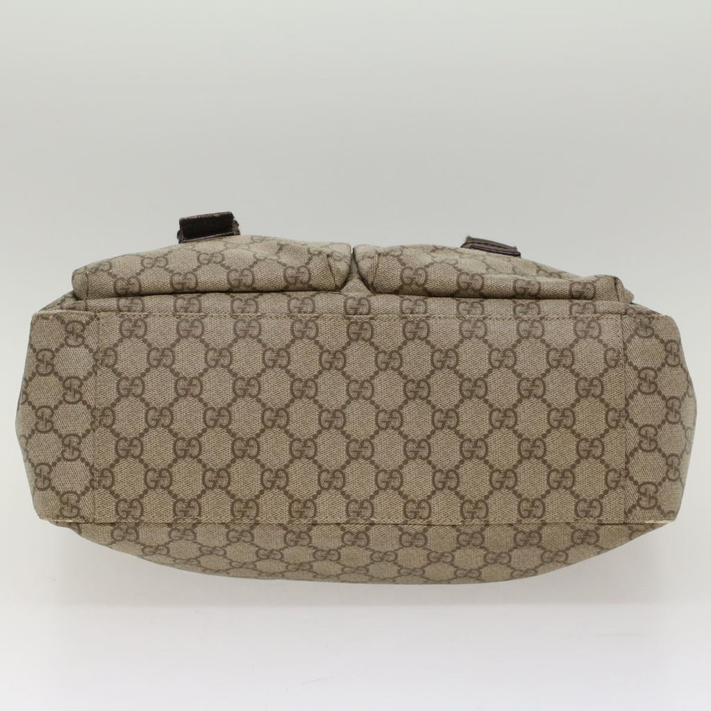 GUCCI GG Canvas Tote Bag PVC Leather Beige Brown 50178