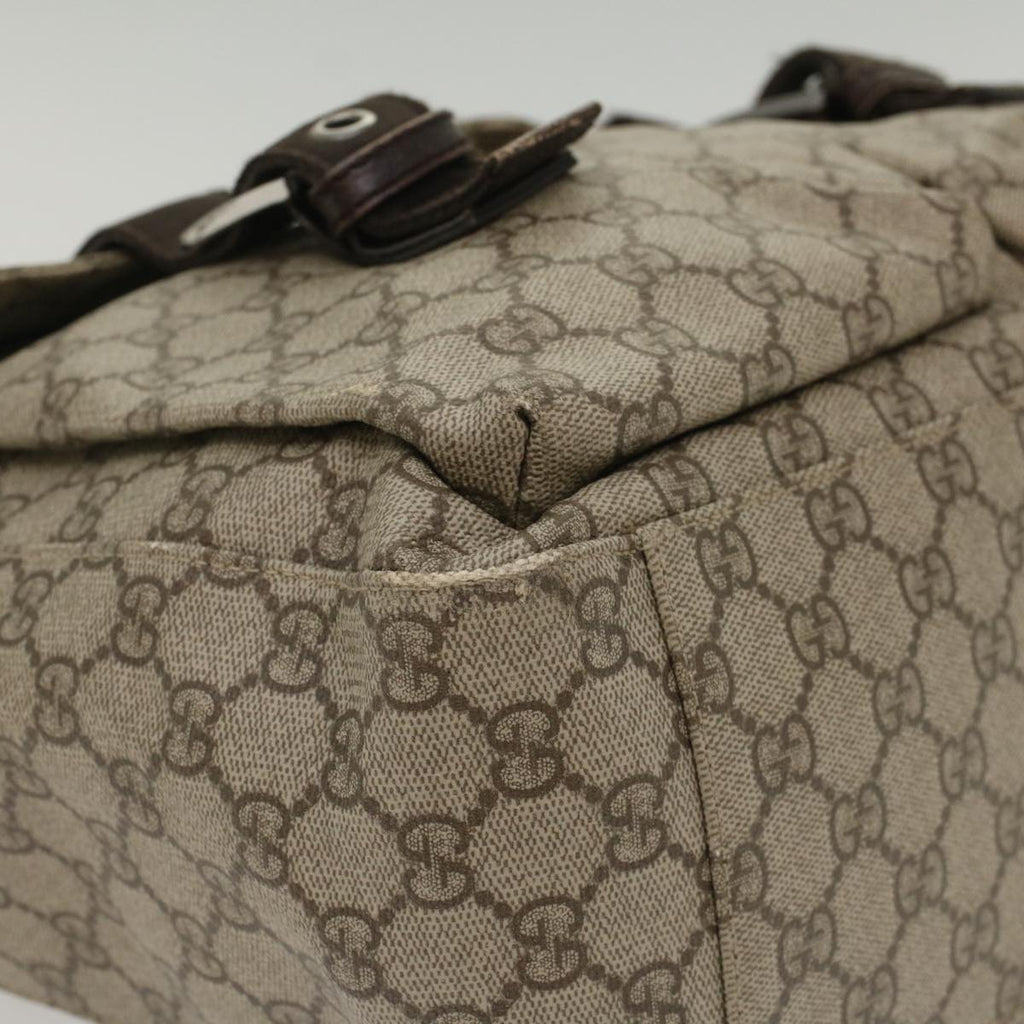 GUCCI GG Canvas Tote Bag PVC Leather Beige Brown 50178