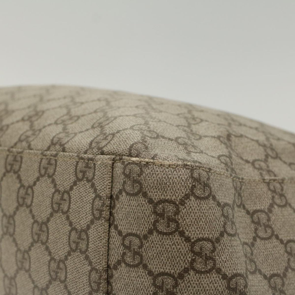 GUCCI GG Canvas Tote Bag PVC Leather Beige Brown 50178