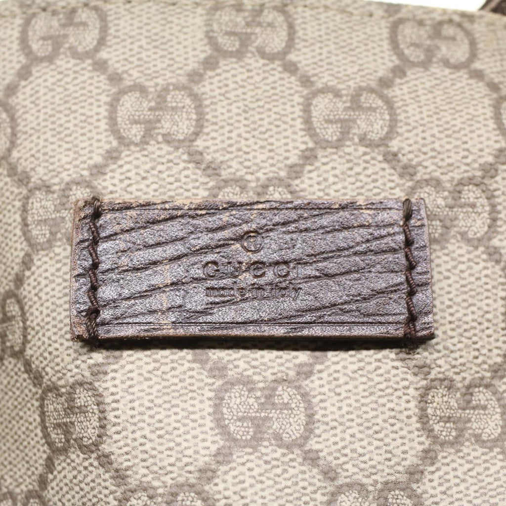 GUCCI GG Canvas Tote Bag PVC Leather Beige Brown 50178