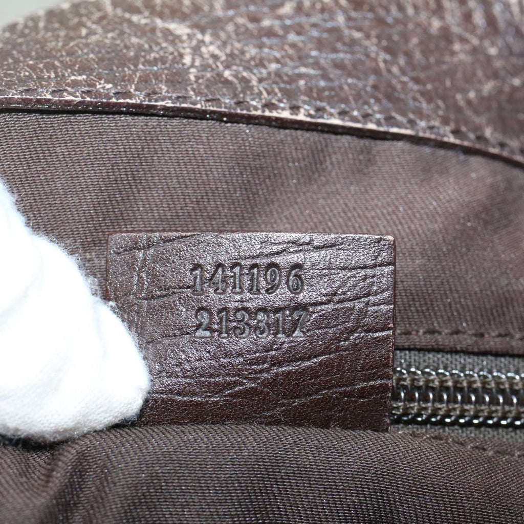 GUCCI GG Canvas Tote Bag PVC Leather Beige Brown 50178