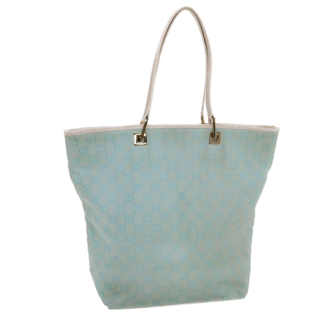 GUCCI GG Canvas Tote Bag Light Blue White 50181