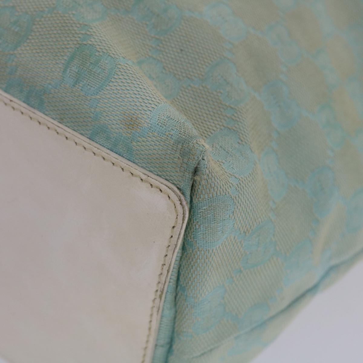 GUCCI GG Canvas Tote Bag Light Blue White 50181