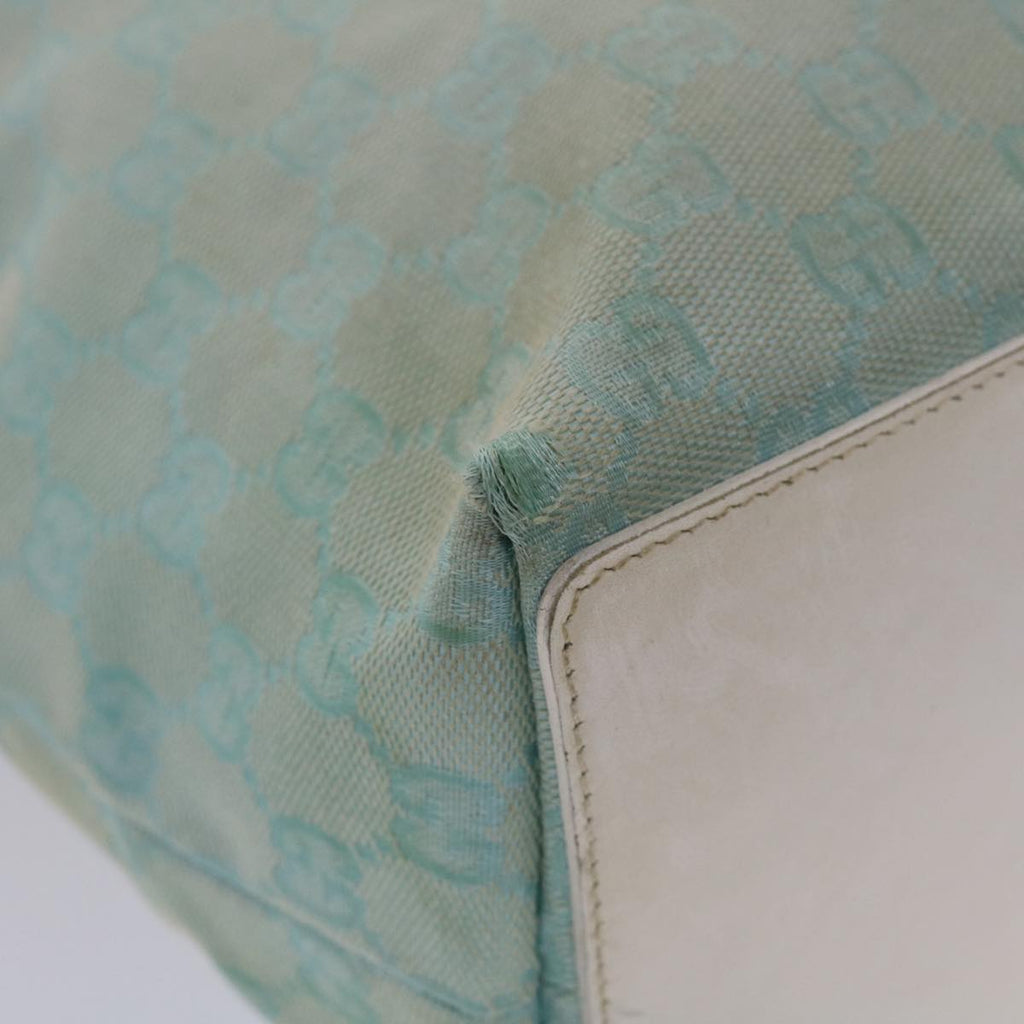 GUCCI GG Canvas Tote Bag Light Blue White 50181