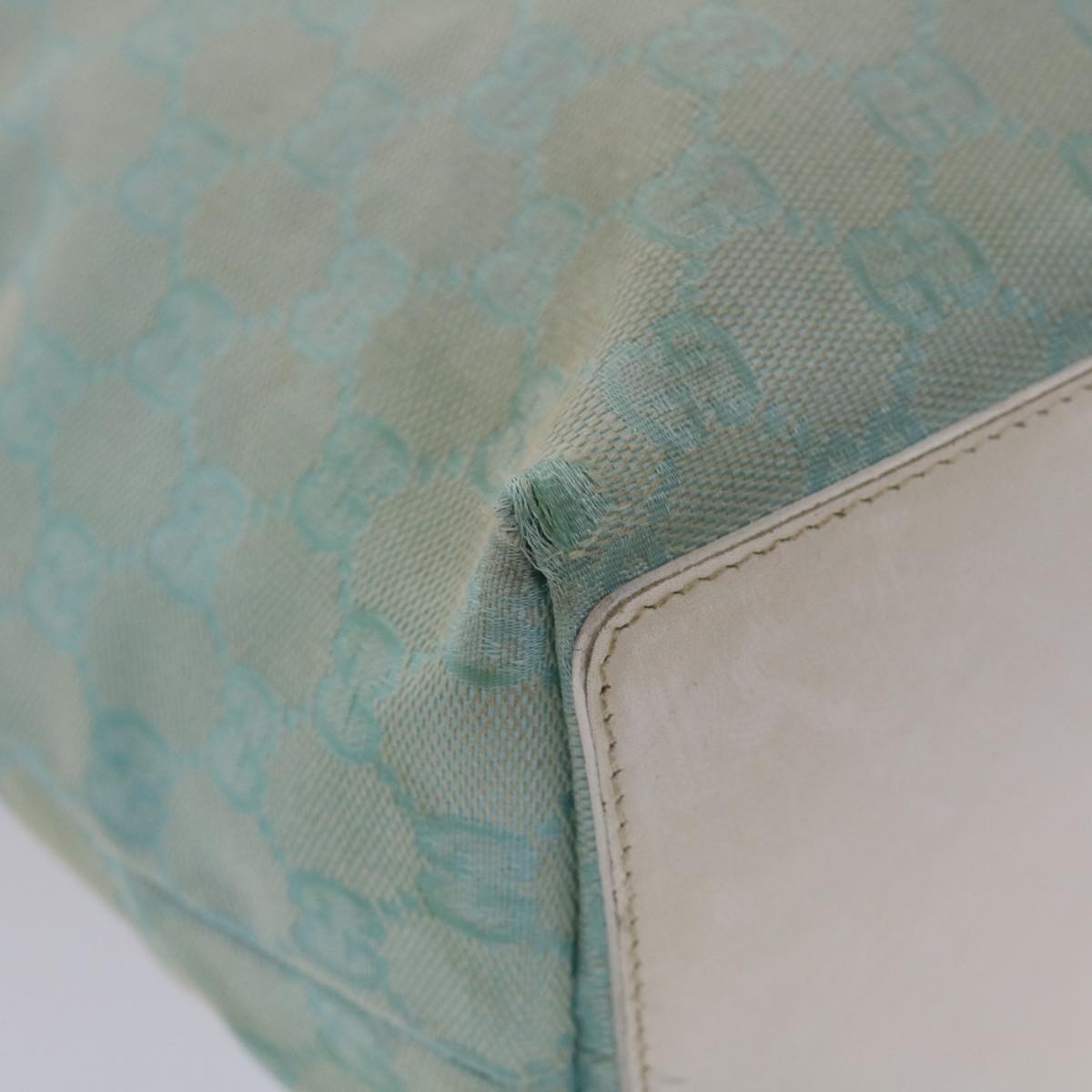 GUCCI GG Canvas Tote Bag Light Blue White 50181