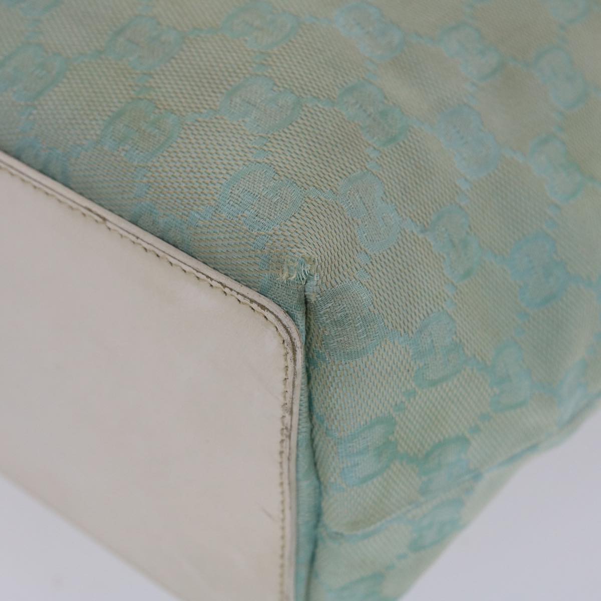 GUCCI GG Canvas Tote Bag Light Blue White 50181