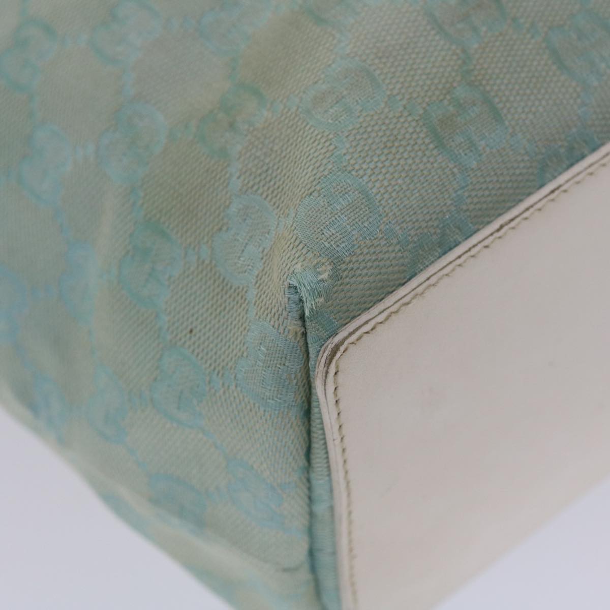 GUCCI GG Canvas Tote Bag Light Blue White 50181
