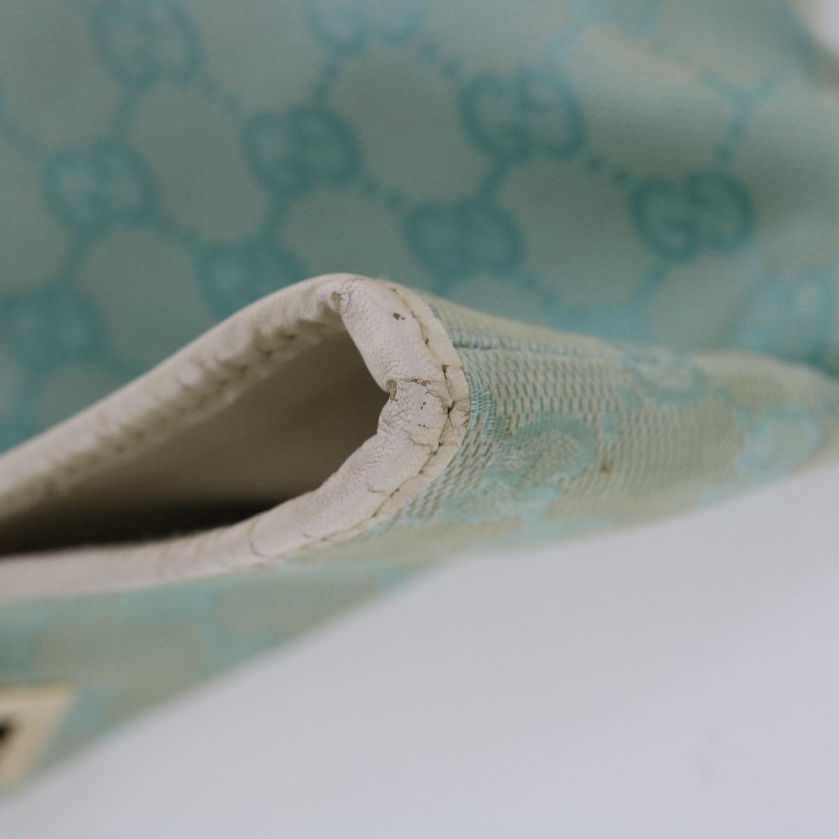 GUCCI GG Canvas Tote Bag Light Blue White 50181
