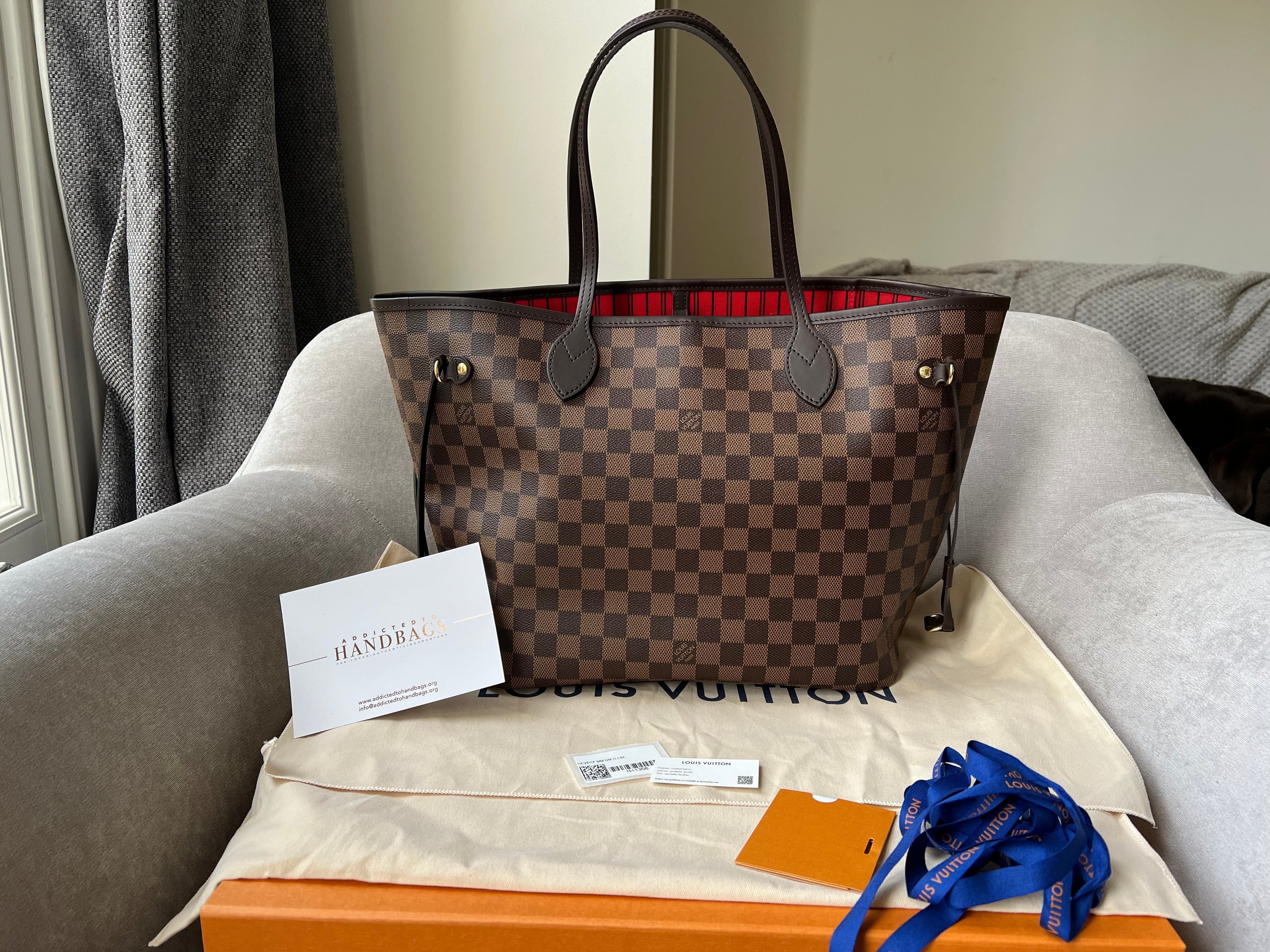 Louis Vuitton Neverfull MM Damier Ebene Cherry Interior (RRP £1,410)