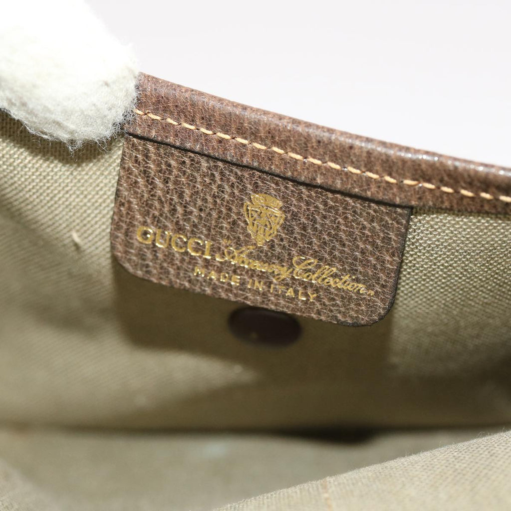GUCCI GG Canvas Web Sherry Line Pouch PVC Leather Beige Red Green 50223