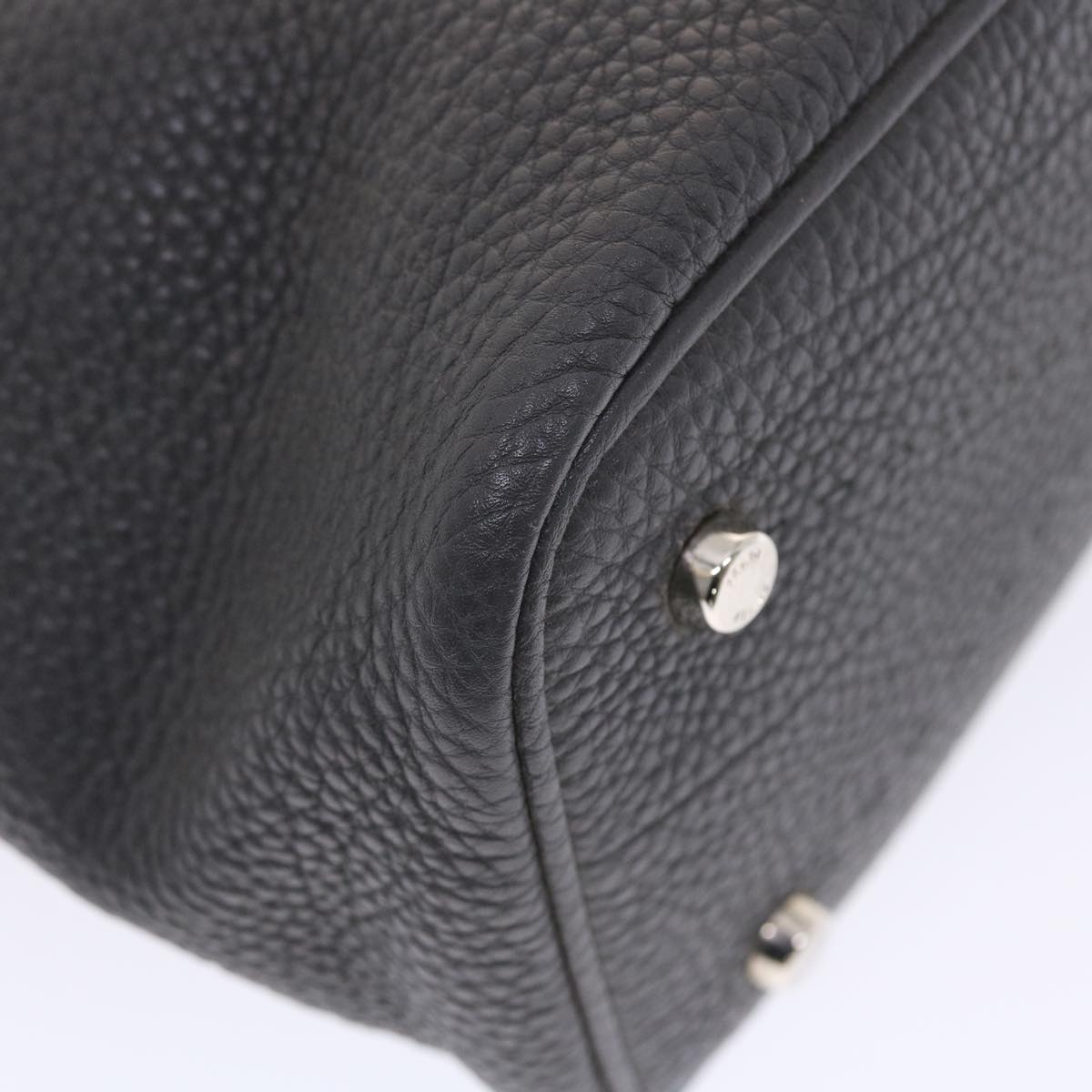FENDI Selleria Anna Small Hand Bag Leather 2way Gray 8BT218 50266