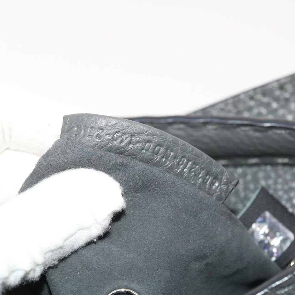 FENDI Selleria Anna Small Hand Bag Leather 2way Gray 8BT218 50266