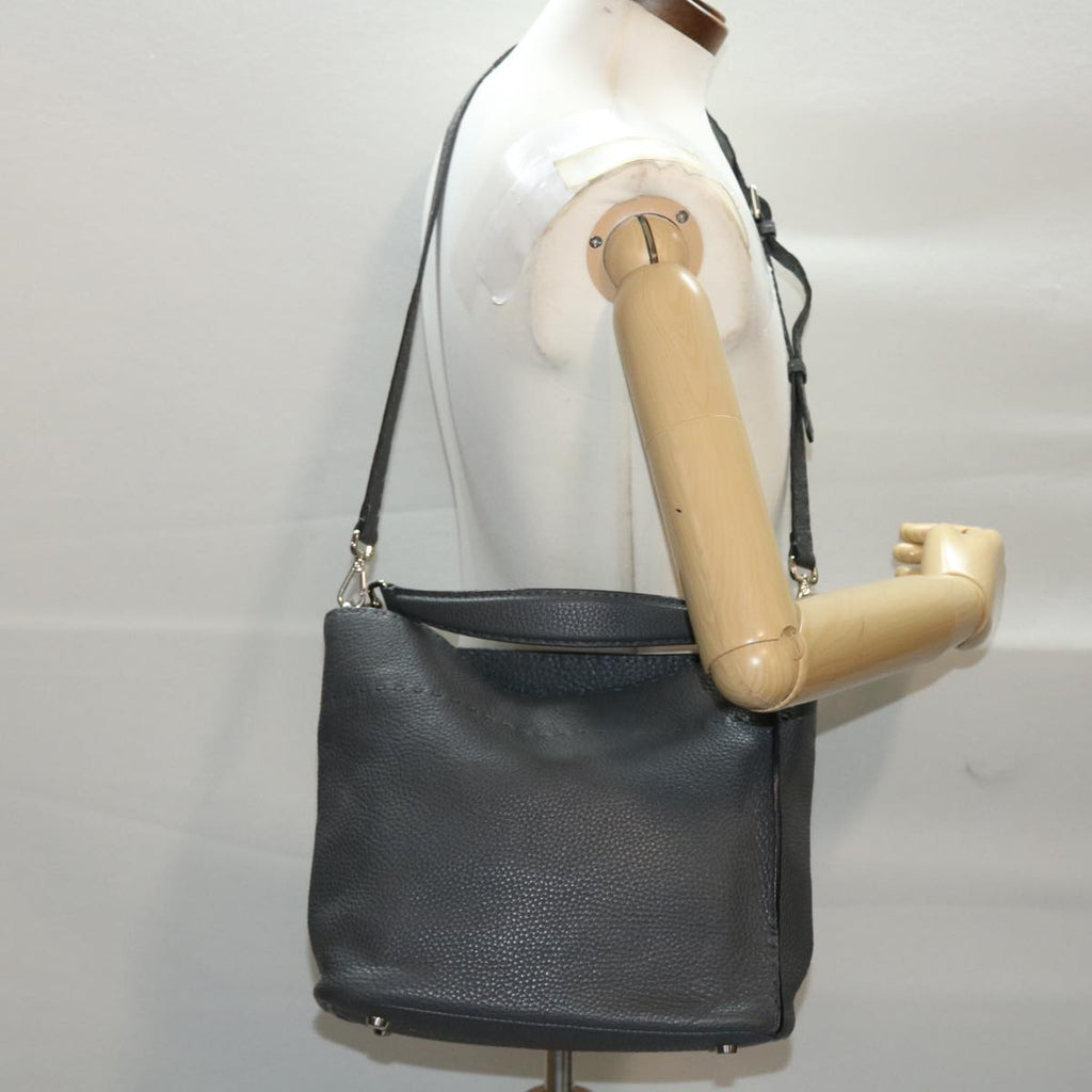 FENDI Selleria Anna Small Hand Bag Leather 2way Gray 8BT218 50266