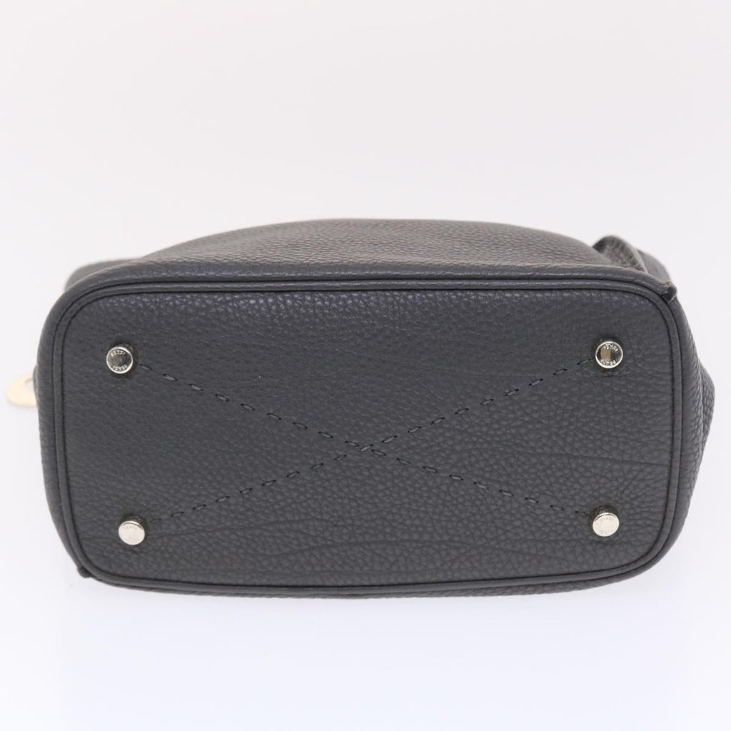 FENDI Selleria Anna Small Hand Bag Leather 2way Gray 8BT218 50266