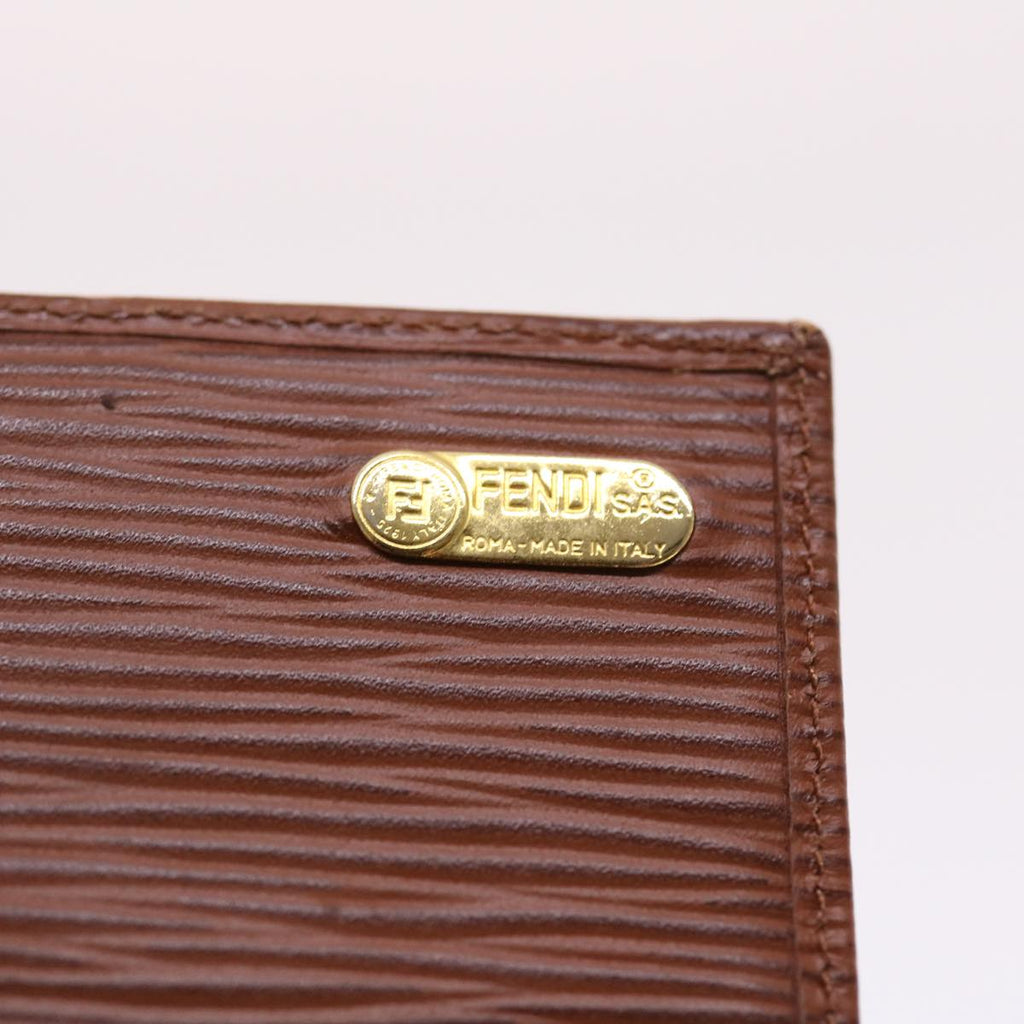 FENDI Long Wallet Leather Brown 50286