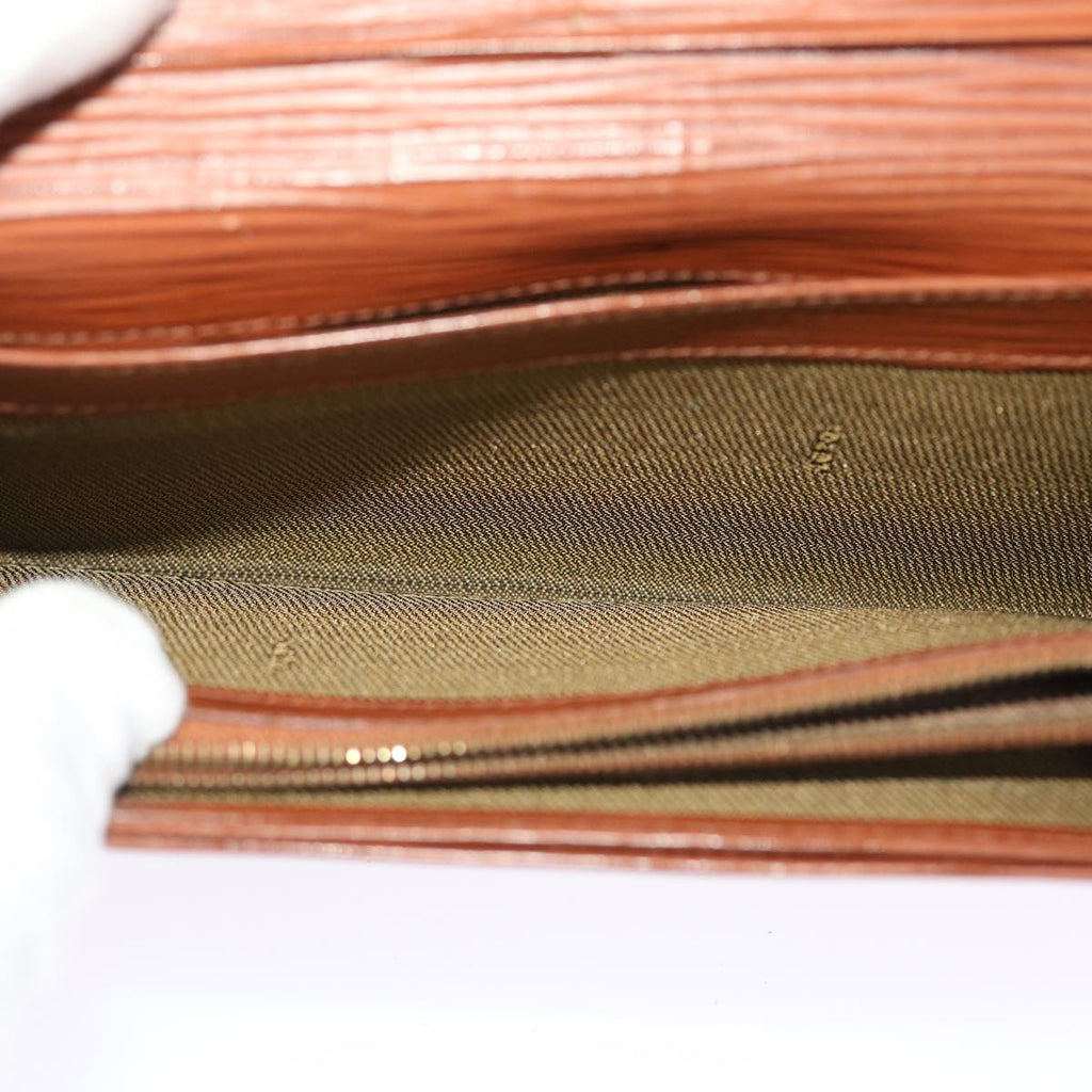 FENDI Long Wallet Leather Brown 50286